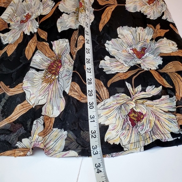 NWT Band of Gypsies BOG Collective Black Floral Slip Skirt L - Picture 8 of 12